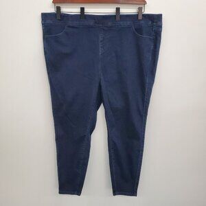 Torrid Womens Lean Jean Dark Blue Skinny Jeans High Waist Plus Size 5X Pull On‎